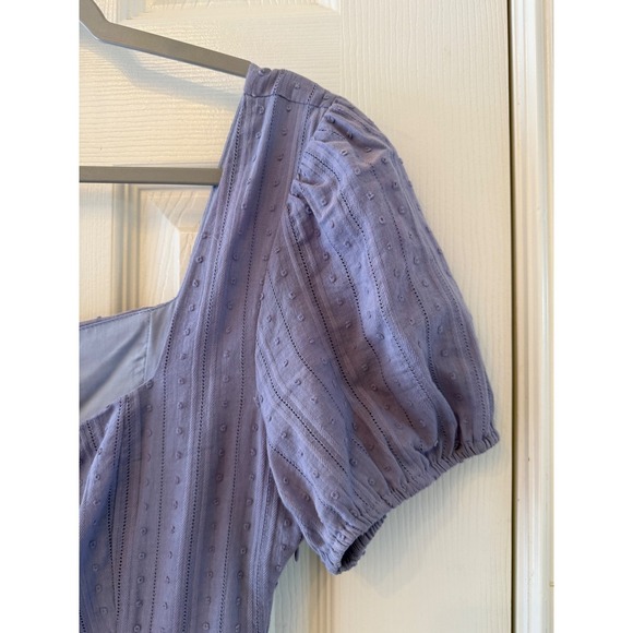 Sadie & Sage Swiss Dot Puff Sleeve Mini Dress Medium NWT Blue - Picture 6 of 11